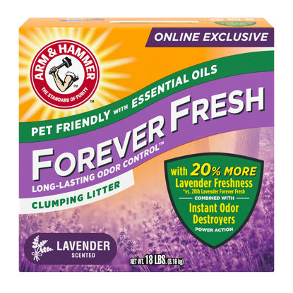 Picture of Arm & Hammer Forever Fresh Clumping Cat Litter Lavender, MultiCat 18lb with 20% More Lavender Freshness, Pet Friendly with Essential Oils