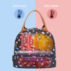 Picture of FlowFly Lunch Bag Tote Bag Lunch Organizer Lunch Holder Insulated Lunch Cooler Bag for Women/Men, Black Flower
