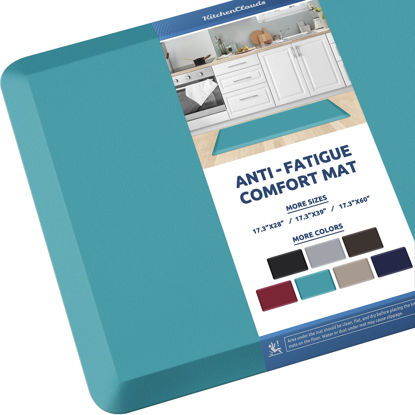 Picture of KitchenClouds Kitchen Mat Cushioned Anti Fatigue Kitchen Rug 17.3"x39" Waterproof Non Slip Kitchen Rugs and Mats Standing Desk Mat Comfort Floor Mats for Kitchen House Sink Office (Green)