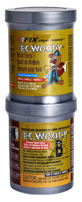 Picture of PC Products PC-Woody Wood Repair Epoxy Paste, Two-Part 12 oz in Two Cans, Tan