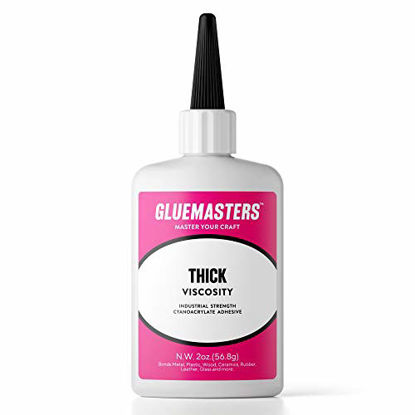 Picture of Professional Grade Cyanoacrylate (CA) Super Glue by GLUE MASTERS - 56 Grams - Thick Viscosity Adhesive for Plastic, Wood & DIY Crafts