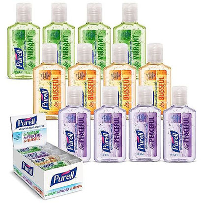 Picture of Purell Advanced Hand Sanitizer Gel Infused with Essential Oils, Scented Variety Pack, 1 fl oz Travel Size Flip Cap Bottles (Box of 12 Bottles)- 3901-24-CMRMETRY