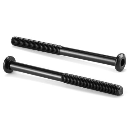 Picture of M6 x 100mm 10Pcs Flat Head Hex Socket Cap Screws Bolts, 304 Stainless Steel 18-8, Partially Threaded, Black Oxide by SG TZH (with Hex Spanner)
