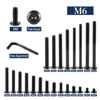 Picture of M6 x 100mm 10Pcs Flat Head Hex Socket Cap Screws Bolts, 304 Stainless Steel 18-8, Partially Threaded, Black Oxide by SG TZH (with Hex Spanner)
