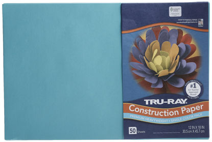 Picture of PACON Tru-Ray Construction Paper, 12 x 18 Inches, Turquoise, 50 Sheets (103039EA)