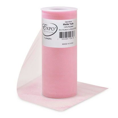 Picture of Expo International Decorative Matte Tulle Spool of 6 Inch X 25 Yards | Pink