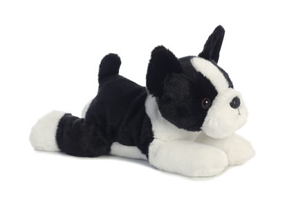 Picture of Aurora® Adorable Flopsie™ Buster™ Boston Terrier Stuffed Animal - Playful Ease - Timeless Companions - Black 12 Inches
