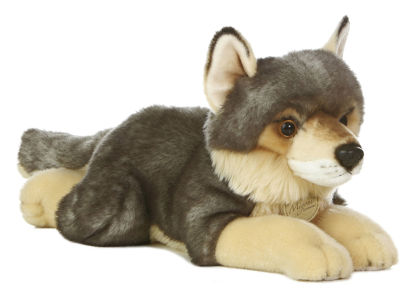 Picture of Aurora® Adorable Miyoni® Wolf Stuffed Animal - Lifelike Detail - Cherished Companionship - Gray 16 Inches