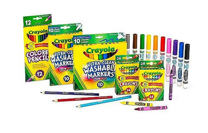 Picture of Crayola Back To School Supplies Set (80ct), Crayons, Markers & Colored Pencils, Teacher Supplies, Kindergarten & Elementary School [Amazon Exclusive]