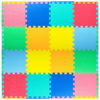 Picture of ProSource Puzzle Solid Foam Play Mat for Kids - 16 tiles with edges, Assorted