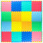 Picture of ProSource Puzzle Solid Foam Play Mat for Kids - 16 tiles with edges, Assorted
