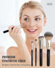 Picture of FERYES Large Travel Makeup Brush Holder with 4Pcs Makeup Brushes
