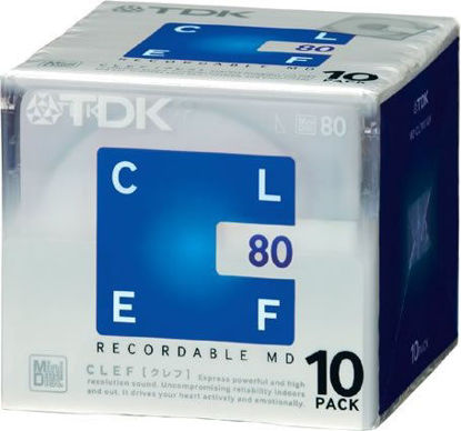 Picture of TDK CLEF 80-minute Blank Mini Disc Md Recordable Minidisc 10 Pcs Pack
