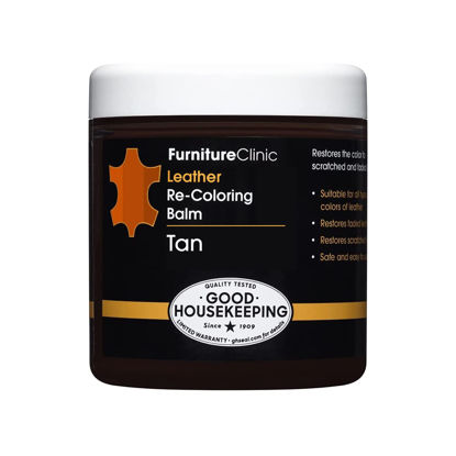 Picture of The Original Leather Recoloring Balm by Furniture Clinic - 16 Color Options - Leather Repair Kit for Furniture - Restore Couches, Car Seats, Clothing - Non-Toxic Leather Repair Cream (Tan)