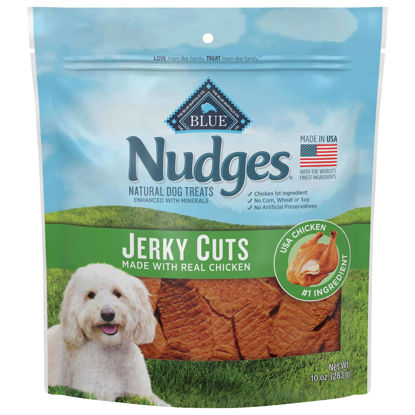 Picture of Blue Buffalo Nudges Jerky Cuts Natural Dog Treats, Chicken, 10oz Bag