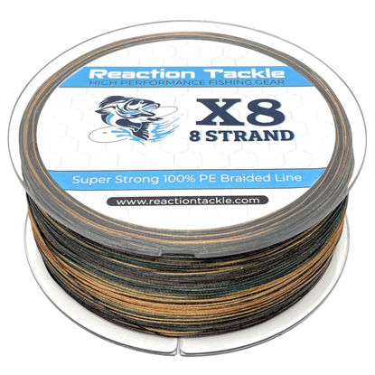 Picture of Reaction Tackle Braided Fishing Line - 8 Strand Green Camo 40LB 500yd