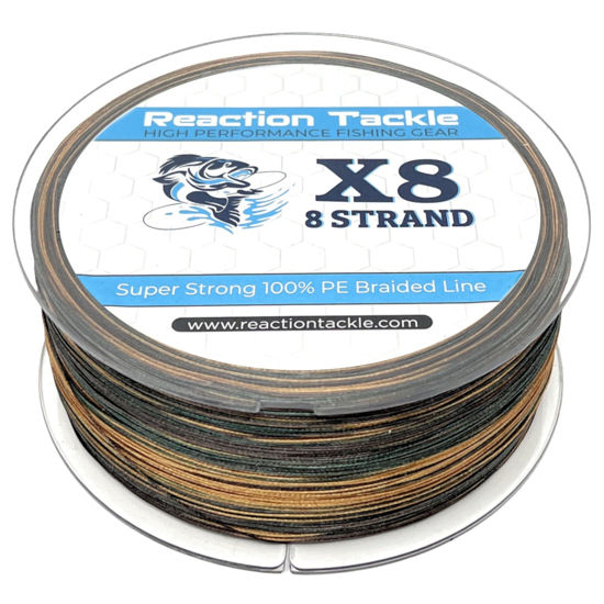 GetUSCart- Reaction Tackle Braided Fishing Line - 8 Strand Green Camo 40LB  500yd