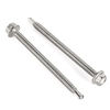Picture of #14 x 3-3/4" Hex Washer Head Self Drilling Screws, Self Tapping Sheet Metal Tek Screws, 410 Stainless Steel, 25 PCS