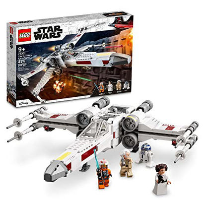 Picture of LEGO Star Wars Luke Skywalker's X-Wing Fighter 75301 Building Toy Set - Princess Leia Minifigure, R2-D2 Droid Figure, Jedi Spaceship from The Classic Trilogy Movies, Great Gift for Kids, Boys, Girls