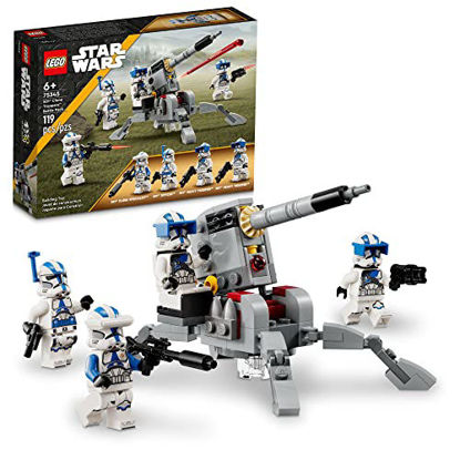 Picture of LEGO Star Wars 501st Clone Troopers Battle Pack 75345 Toy Set - Buildable AV-7 Anti Vehicle Cannon, 4 Minifigures, Spring Loaded Shooter, Clone Squadron Collection, Great Gift for Kids Ages 6+