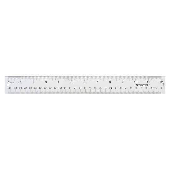 Picture of Westcott 10562 Acrylic Clear Ruler, 12 In