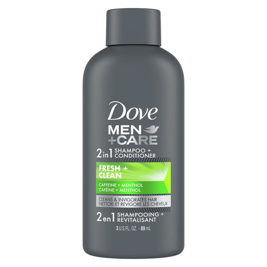 Picture of DOVE MEN + CARE Fortifying 2 in 1 Shampoo and Conditioner for Normal to Oily Hair Fresh and Clean with Caffeine Helps Strengthen Thinning Hair 3 oz
