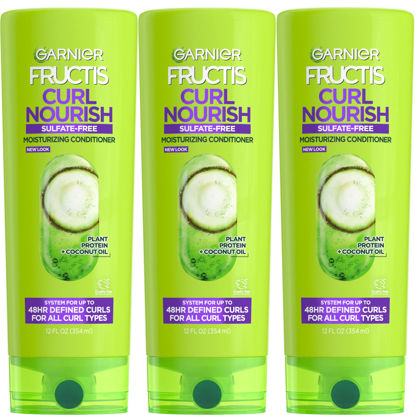 Picture of Garnier Fructis Curl Nourish Sulfate Free Moisturizing Conditioner, 12 Fl Oz, 3 Count (Packaging May Vary)