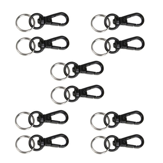 Picture of Foto&Tech Small Quick Release Adapter Clip for Camera with Round Lugs for Camera Strap, 33lb Breaking Force (5 Set, Black)