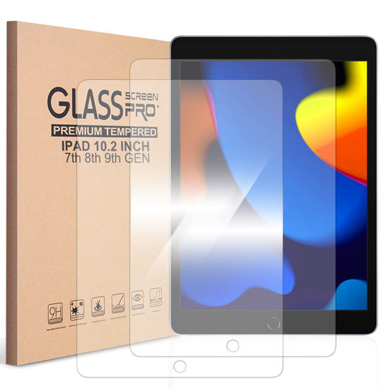 Picture of KIQ 2 Pack Tempered Glass Compatible iPad 9th 8th 7th Generation (10.2 Inch ipad Screen Protector 9/8/7 gen 2021 2020 2019)