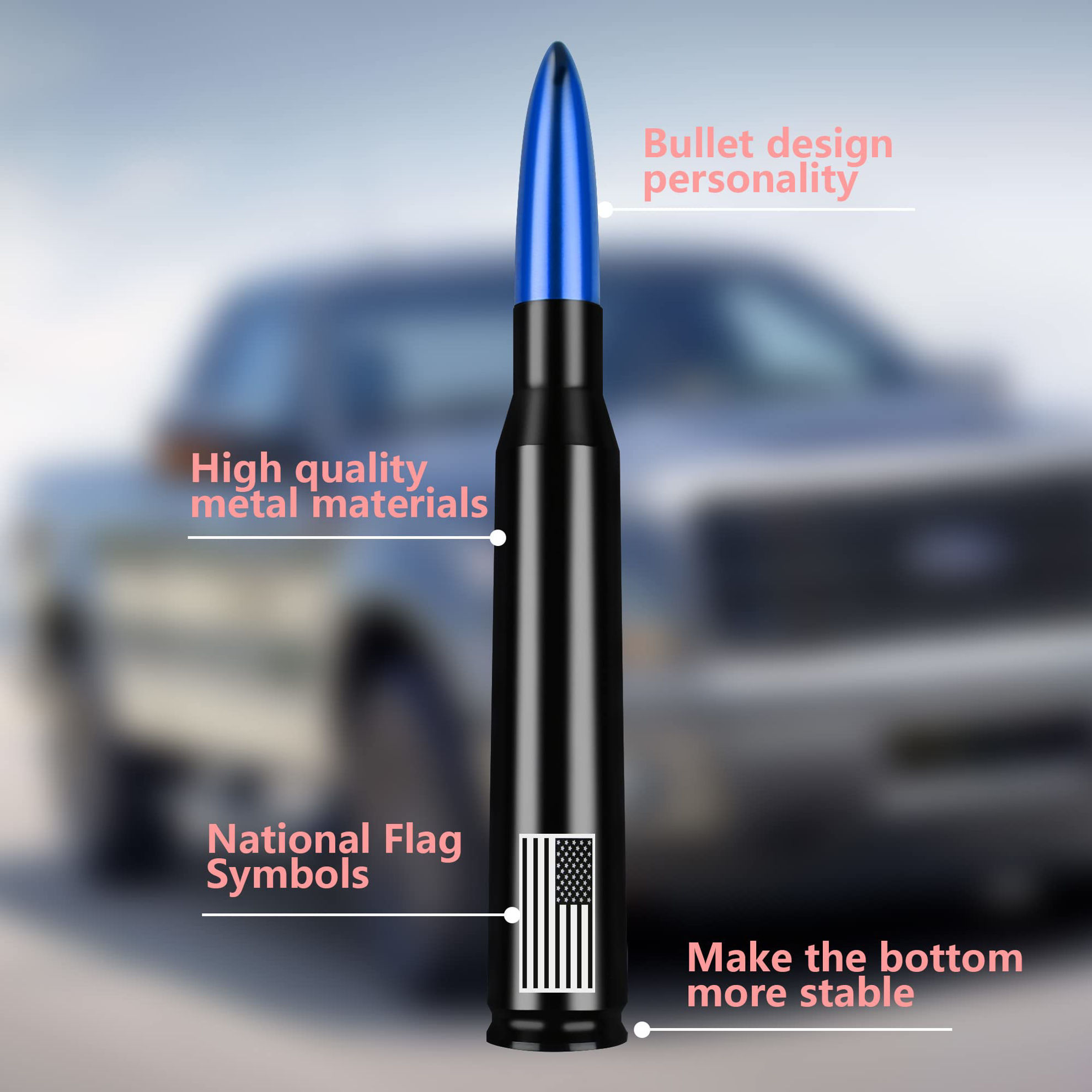 GetUSCart Car Bullet Antenna,Truck Exterior Decoration Accessories
