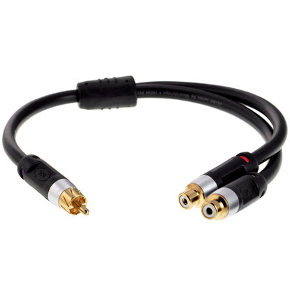 Picture of Mediabridge™ Ultra Series RCA Y-Adapter (12 Inches) - 1-Male to 2-Female for Digital Audio or Subwoofer - (Part# CYA-1M2F-P)