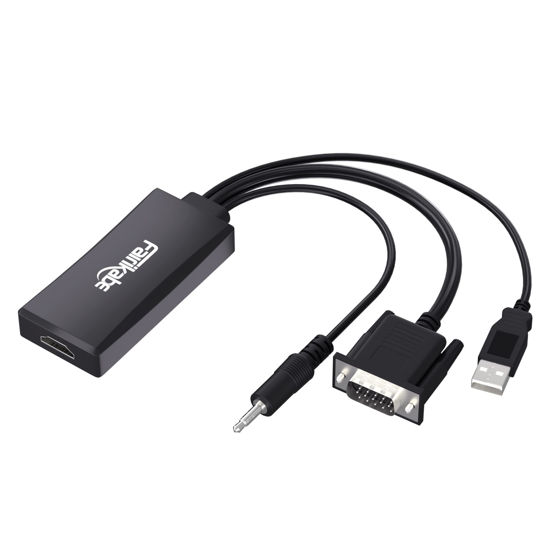 GetUSCart fairikabe VGA to HDMI Adapter with Audio, (PC VGA Output