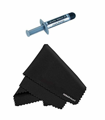 Picture of Arctic Silver 5 High-Density Polysynthetic Silver Thermal Compound, 3.5 Grams + MicroFiber (7" X 6") Cleaning Cloth