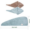 Picture of M-bestl 2 Pack Hair Drying Towels, Hair Wrap Towels, Super Absorbent Microfiber Hair Towel Turban with Button Design to Dry Hair Quickly(Star Green&Camel)