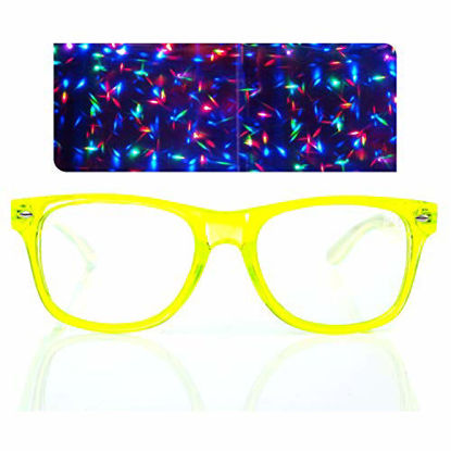 Picture of Transparent Green Starburst Diffraction Glasses - for Raves, Festivals and More
