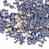 Picture of Dowarm 2650PCS Glue Fix Flatback Crystal Rhinestones Gems, 6 Sizes 1.5mm - 6.5mm, Non Hotfix Glass Flat Back Crystals Loose Gemstones for Crafts Nail Face Art Clothes Jewels (Blue Flame)