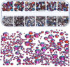 Picture of Dowarm 2650PCS Glue Fix Flatback Crystal Rhinestones Gems, 6 Sizes 1.5mm - 6.5mm, Non Hotfix Glass Flat Back Crystals Loose Gemstones for Crafts Nail Face Art Clothes Jewels (Blue Flame)