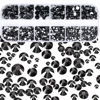 Picture of Dowarm 2650 Pieces Non Hotfix Glass Flat Back Crystal Rhinestones, 6 Sizes 1.5mm - 6.5mm, Glue Fix Flatback Crystals Loose Gemstones for Crafts Nail Face Art Clothes Jewels (Jet Black)