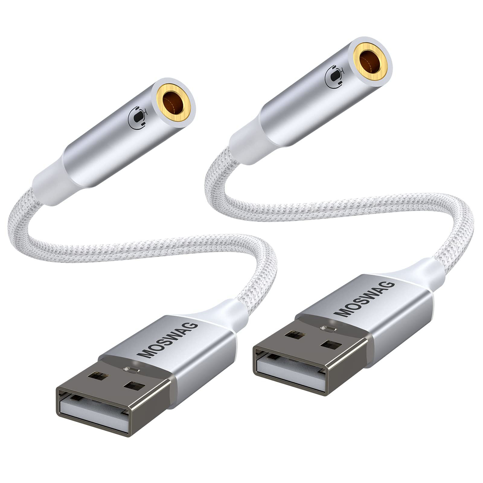 GetUSCart- MOSWAG USB to 3.5mm Jack Audio Adapter,USB to Aux Cable with ...