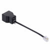 Picture of Phone Line Splitter,SHONCO Telephone Splitter, Phone Adapter Cable, with RJ11 6P4C Plugs, Suitable for Telephone, Fax Machine, 2 Pack Black