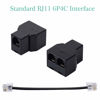 Picture of Phone Line Splitter,SHONCO Telephone Splitter, Phone Adapter Cable, with RJ11 6P4C Plugs, Suitable for Telephone, Fax Machine, 2 Pack Black