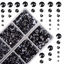 Picture of 4000pcs Mixed Size Hot Fix Round Crystals Gems Glass Stones Hotfix Flat Back Rhinestones (Jet Black)