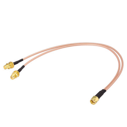 Picture of Superbat SMA Splitter Cable SMA Male to Dual SMA Female Cable (V Type,12 inches) for SMA 4G LTE Antenna Splitter 2 in 1 Out