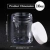 Picture of 4 Pieces Round Clear Wide-mouth Leak Proof Plastic Container Jars with Lids for Travel Storage Makeup Beauty Products Face Creams Oils Salves Ointments DIY Making or Others (White, 10 Ounce)