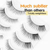 Picture of False Eyelashes Wispy Natural Look Lashes 5 Pairs Soft Faux Mink Lashes 3D 6D Volume Fluffy Frihappy Fake Eyelashes Packs SP73