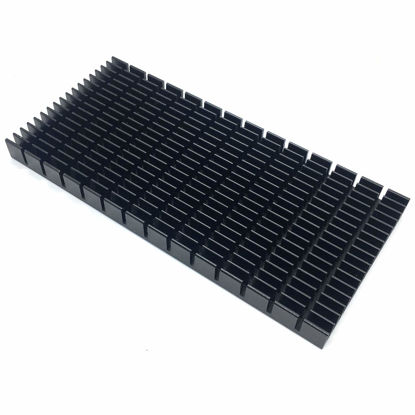 Picture of Aluminum Heat Sink Heatsink Module Cooler Fin Heat Radiator Board Cooling for Amplifier Transistor Semiconductor Devices Black Tone 150mm (L) x 70mm (W) x10mm (H)