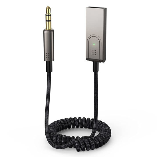 GetUSCart Aux to Bluetooth 5.1 Adapter 3.5mm Bluetooth Receiver