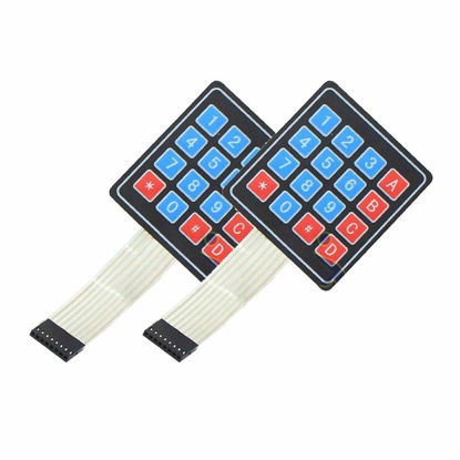 Picture of DEVMO 2PCS 4 x 4 Matrix Array 16 Key Membrane Switch Keypad Keyboard Compatible with Ar-duino/AVR/PIC