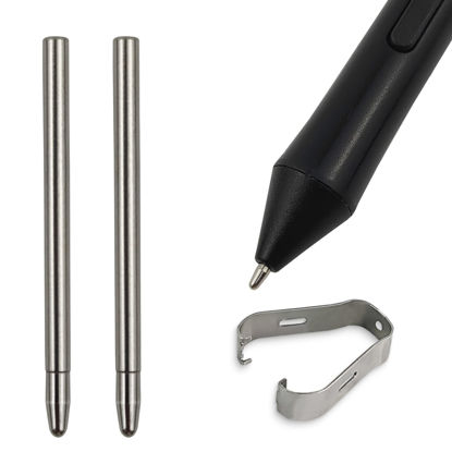 Picture of 2 Pack No Wear Down Titanium Alloy Standard Pencil Nibs Fits for One by WACOM, Intuos Series Pen, Replacement Refill Tips fits for WACOM CTL-672,CTL-671,CTL-471, CTL-472