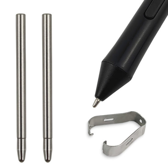 Picture of 2 Pack No Wear Down Titanium Alloy Standard Pencil Nibs Fits for One by WACOM, Intuos Series Pen, Replacement Refill Tips fits for WACOM CTL-672,CTL-671,CTL-471, CTL-472